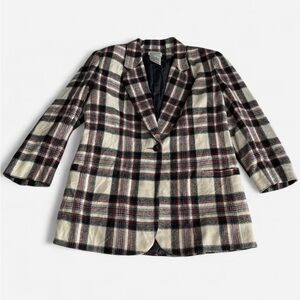 White Stag Black and Red Plaid Blazer